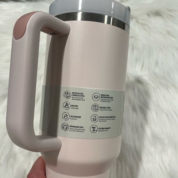 NWT Stanley Flowstate Adventure Quencher H2.0 Travel Tumbler 40 Oz Rose Quartz - Picture 5 of 9